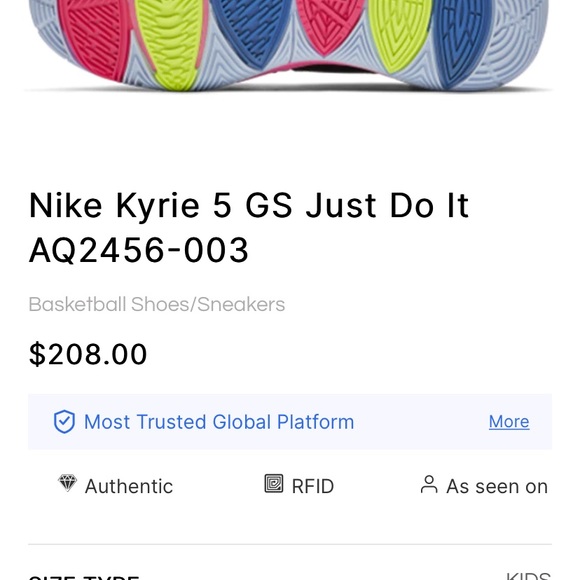 Nike Kyrie 5 GS Size 4Y Great condition - Picture 7 of 7